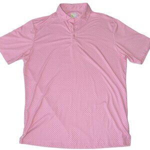 Red and White Geometric Patterned Short Sleeve Polo Shirt